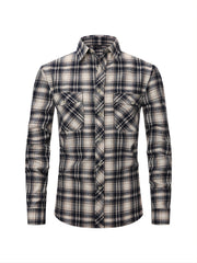 Men's Plaid Button Down Long Sleeve Shirts