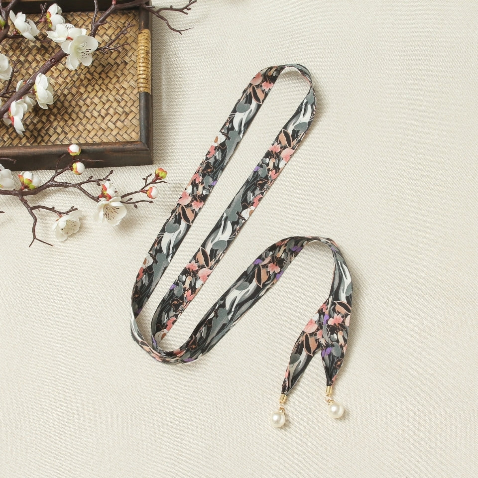 Vintage Flower Print Women's Belt with Skirt Sweater