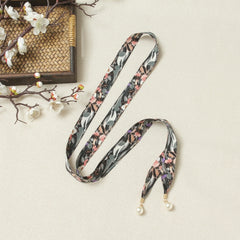 Vintage Flower Print Women's Belt with Skirt Sweater