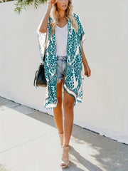 Pom Pom Decor Trim Cover Up Cardigan Batwing Sleeve Beach Cover Up