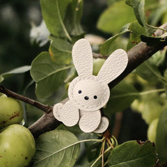 Fluffy Bunny Bag Charm - Soft Pastel Beige Rabbit Purse Decoration