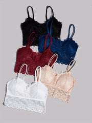 5pcs Lace Wireless Bras Women's Lingerie