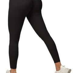 High Waist Butt Lifting Yoga Pants Solid Leggings Women's Activewear