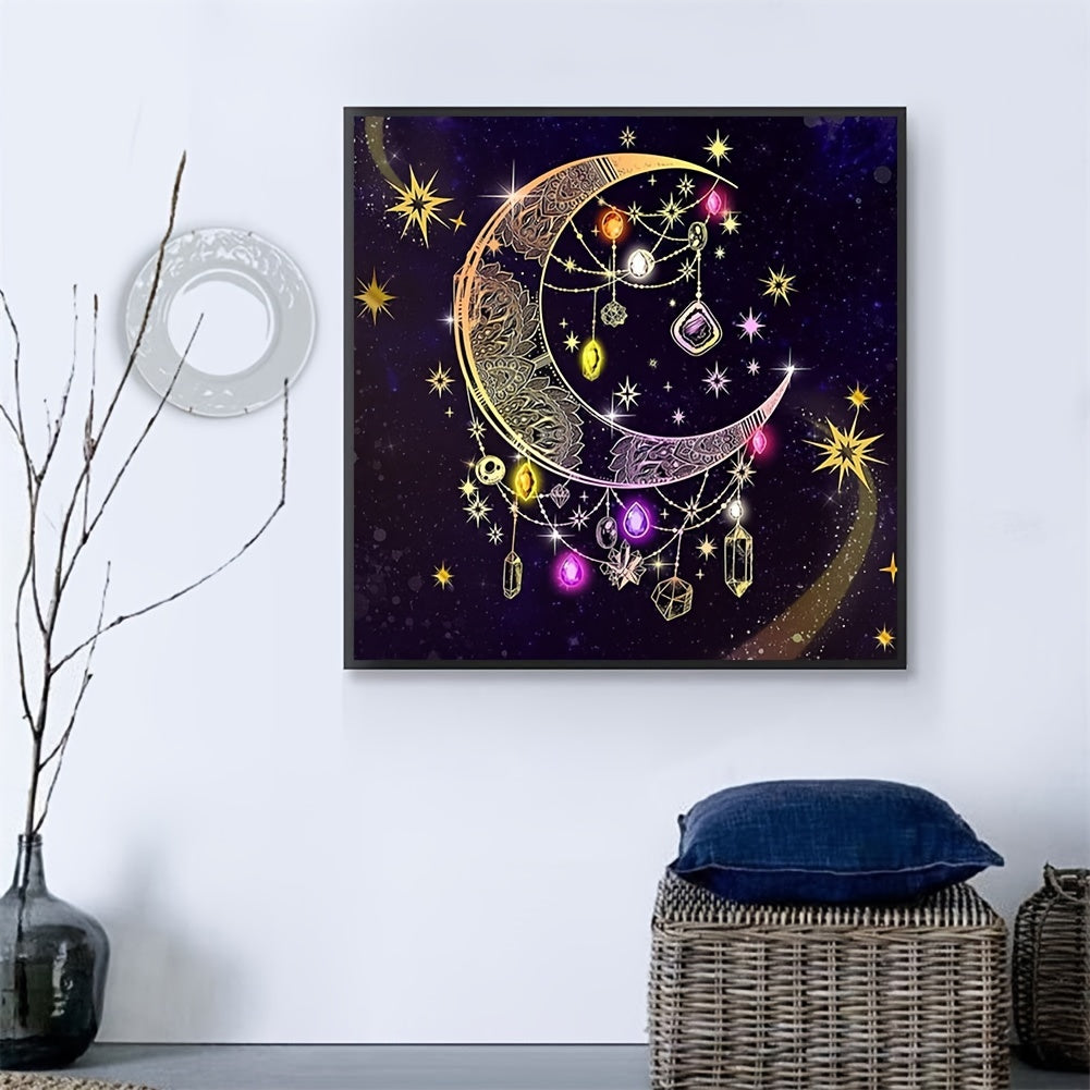 Moon & Wind Chime Rhinestone Diamond Painting Kit 5D Visual Digital Painting