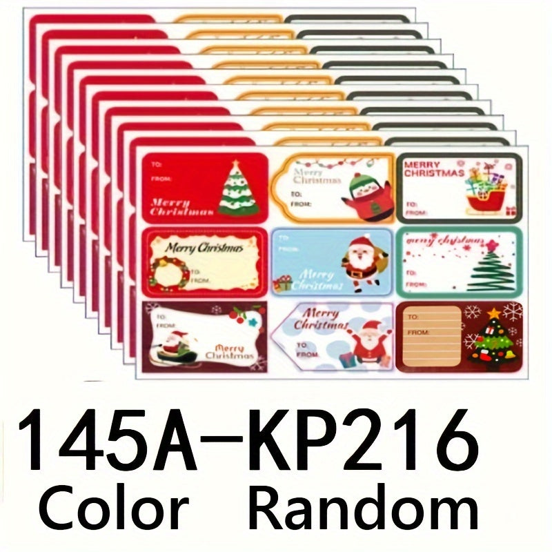 Christmas Stickers 10 Sheets Pack - Gift Tags Envelope Seals