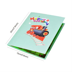 7.9x5.9 Inch Pop Up Happy Birthday Card - 3D Train Postcards