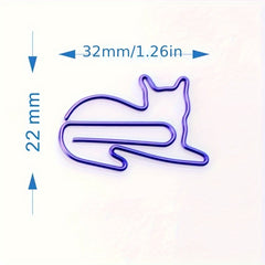 5pcs Colored Cat Paper Clip Animal Shaped Creative Curved Needle