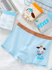 4pcs Boy's Animal Pattern Boxer Briefs Comfy Underpants