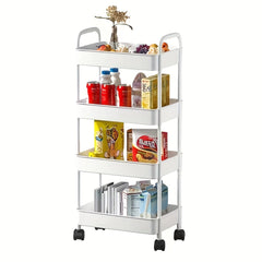 1pc Mobile Storage Cart with Wheels Convenient Floor Storage Rack