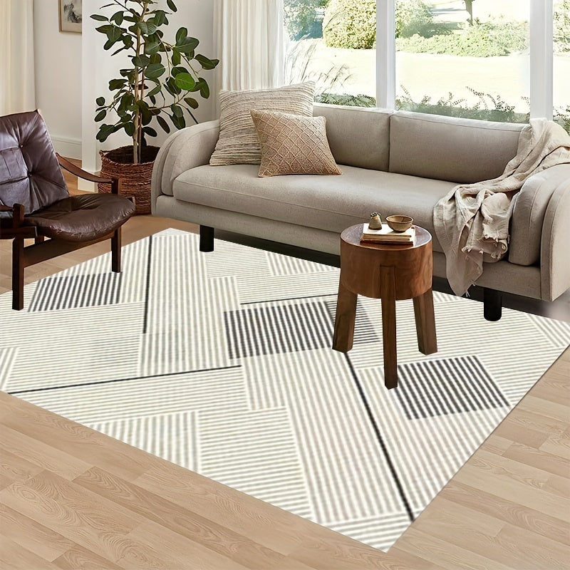 Soft Cashmere Area Rug Geometric Pattern Living Room Rug