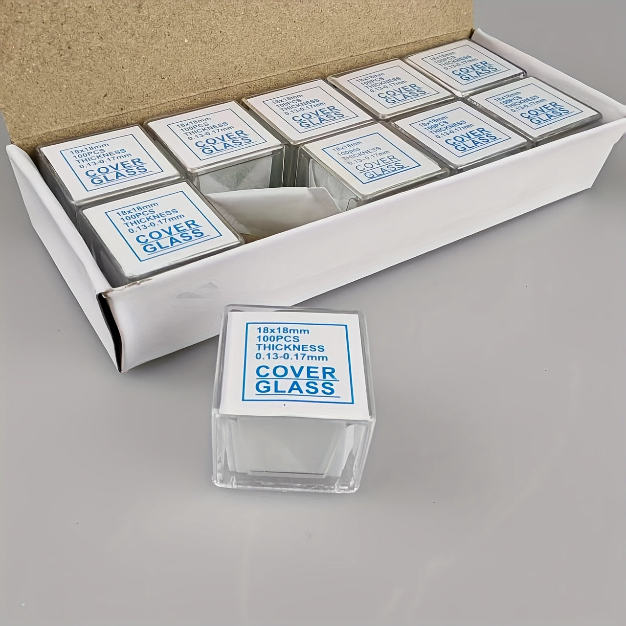 1000pcs Pre-Cleaned Microscope Cover Glass Slides 10x 100pcs 18x18mm