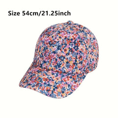 Girls Floral Baseball Cap Kids Sunshade Peaked Cap Outdoor Activities Hat