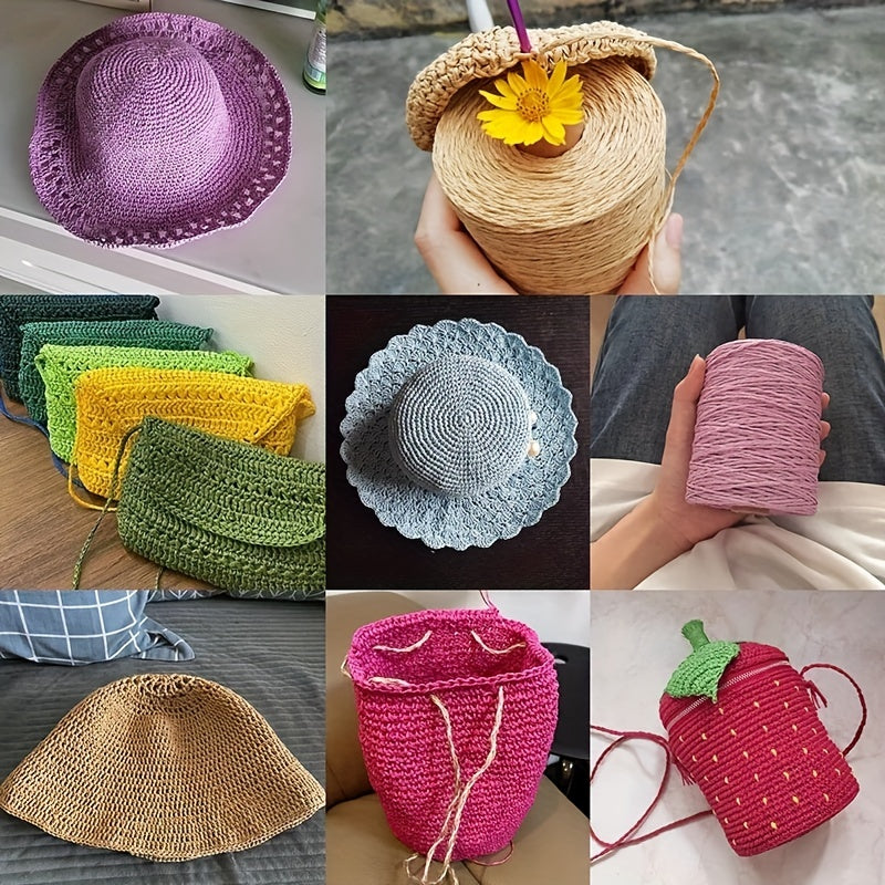 Eco Friendly Raffia Yarn Paper Ribbon for DIY Crochet Knitting