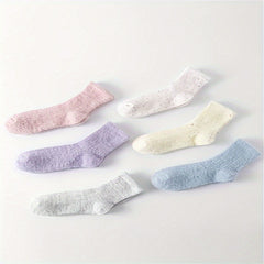 6 Pairs Fuzzy Crew Socks Women's Stockings & Hosiery