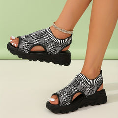 Women's Cut Out Wedge Sandals Open Toe Thick Sole Sports Sandals