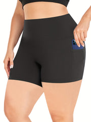 Sports Shorts Women's Plus High Rise Skinny Fitness Shorts