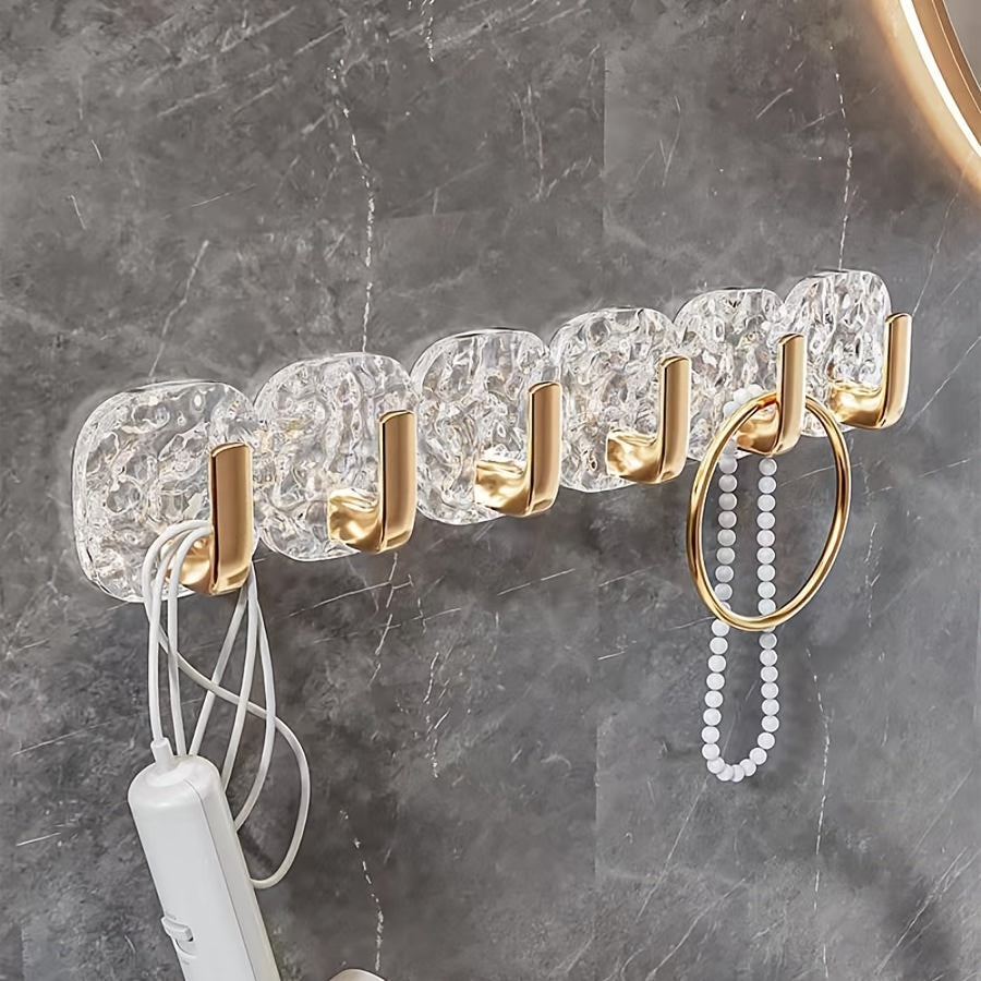 1pc Punch Transparent Hook Bathroom Toilet Kitchen Hanger