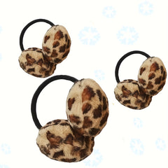 Leopard Print Plush Earmuffs for Kids