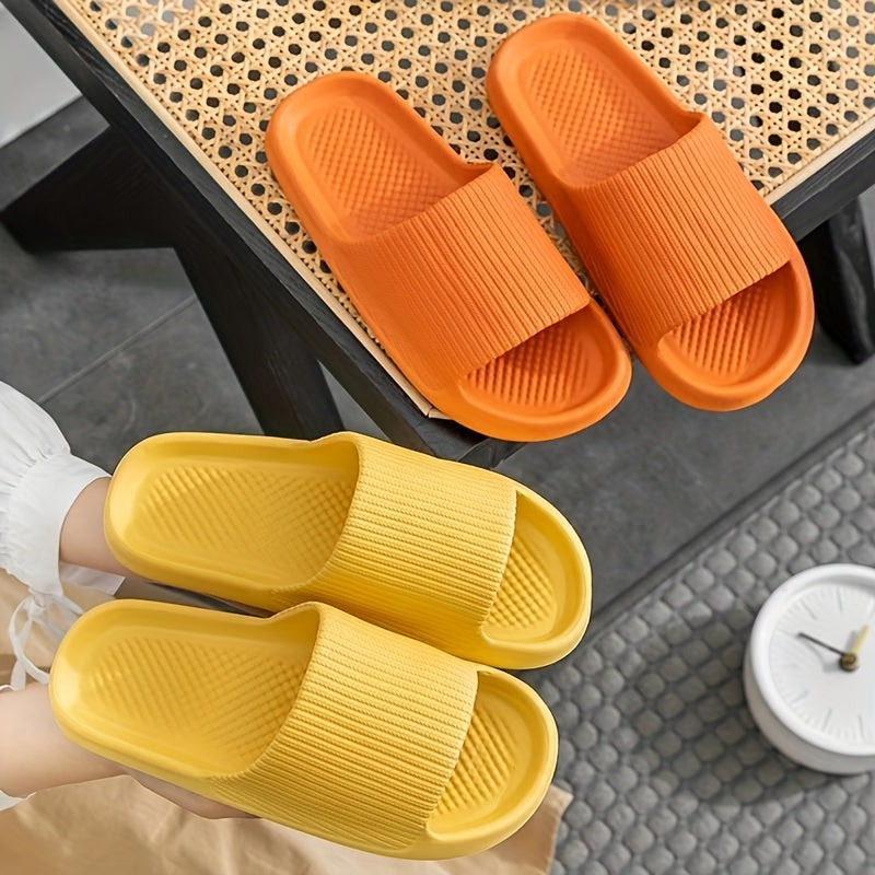 Women's Solid Slides Soft Sole Pillow Slides Lightweight Home Bathroom Shoes