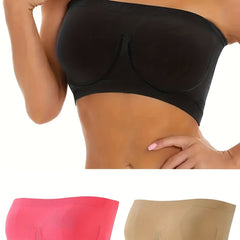 3pcs Strapless Bandeau Bras Soft & Stretchy Women's Lingerie