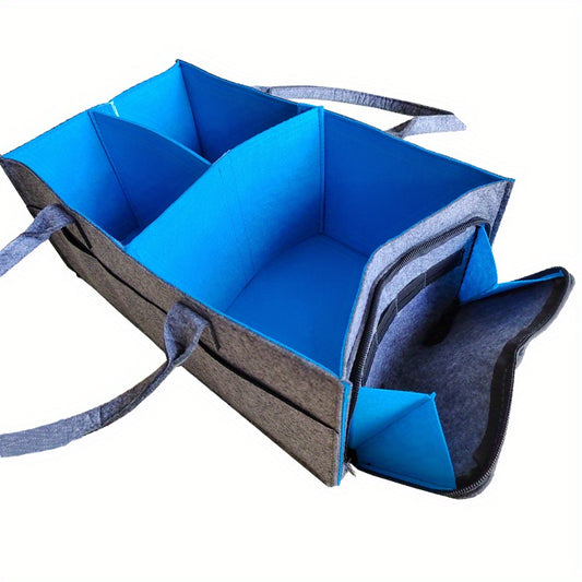 Diaper Caddy Nursery Storage Bin, Car Organizer - Grey