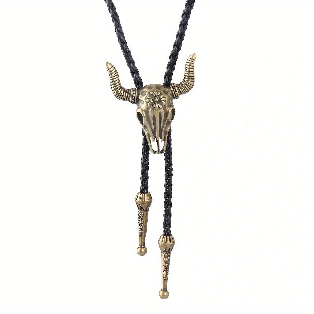 Bolo Tie Cowboy Leather Necktie Western Necklace