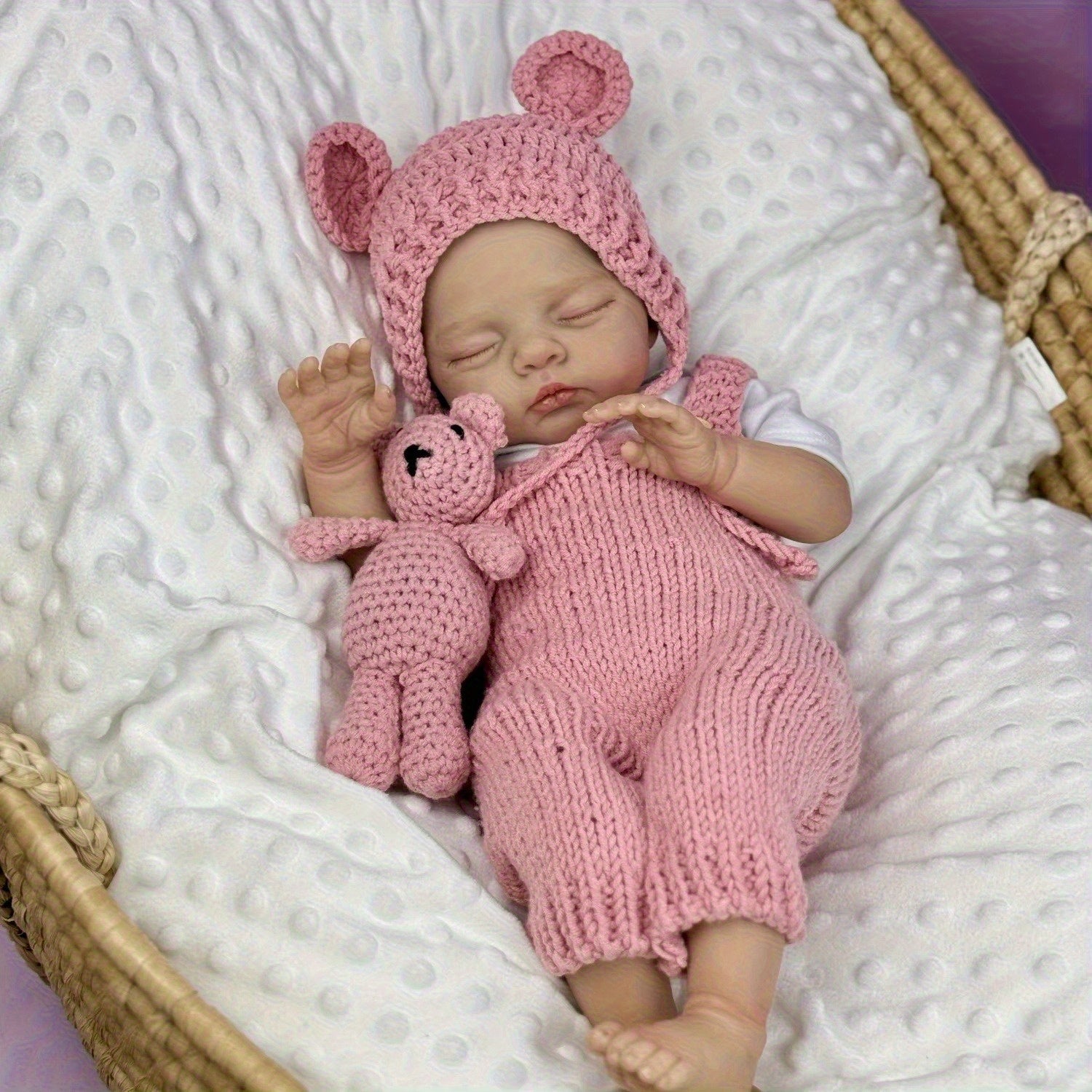 Reborn Baby Doll Girl Vinyl Limbs Cloth Body Asleep Bebe Doll
