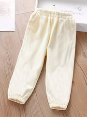 Girls' Embroidery Stripe Active Jogger Pants with Pockets