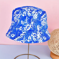 Unisex Sunshade Bucket Hat w/ Spray Pattern Eco-Friendly Double-Sided Sun Hat