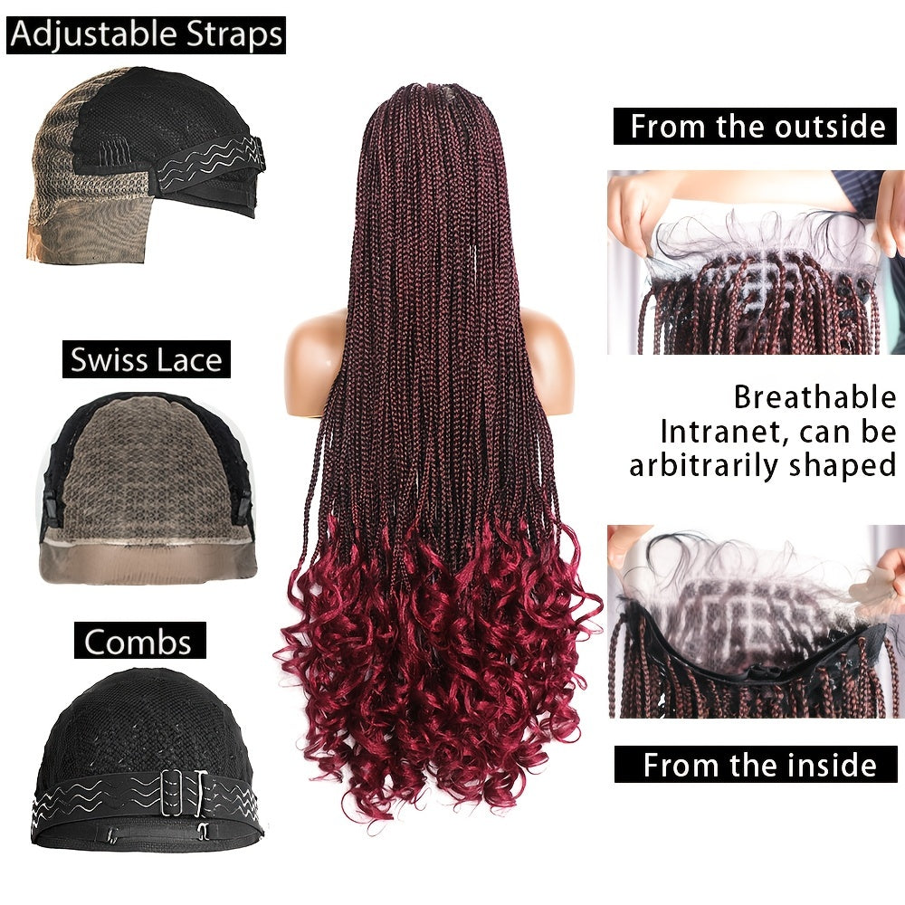 86 36 Cm Full Lace Frontal Knotless Box Braids Wig