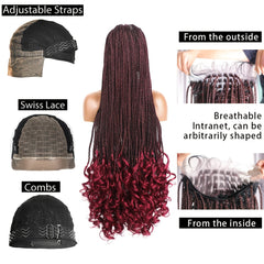 86 36 Cm Full Lace Frontal Knotless Box Braids Wig