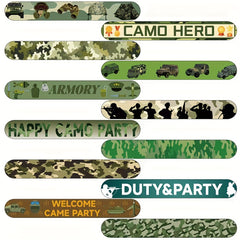12pcs Army Memorial Slap Bracelets for Kids Boys & Girls