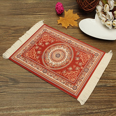 Rectangular Persian Mini Rug Woven Rug Mouse Pad Carpet Tassel Mat
