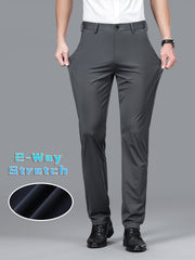 Men's Formal Solid Mid Stretch Dress Pants For Business