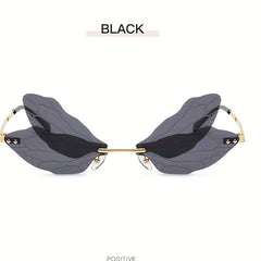 Dragonfly Wing Sunglasses Rimless Glasses Metal Temple Eyewear