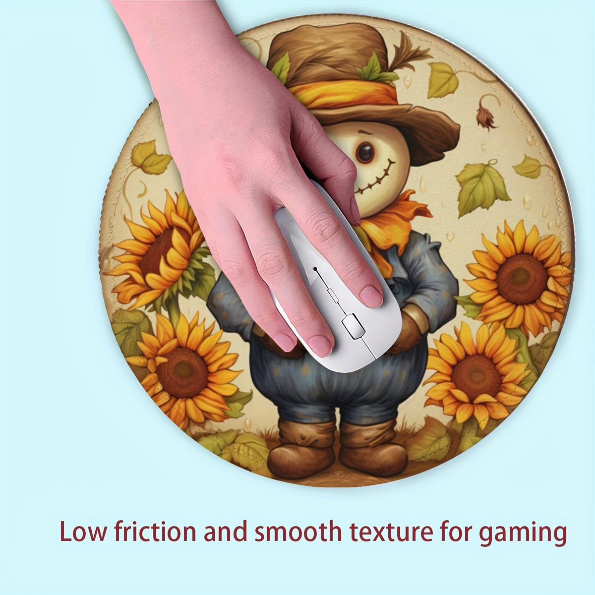Hippie Boy Gaming Mouse Pad Round Non-slip Rubber Mouse Mat