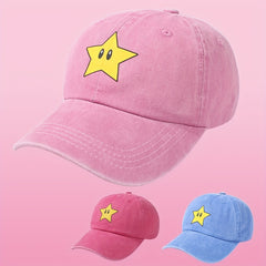 Cartoon Star Print Baseball Cap Distressed Dad Hats Lightweight Sun Hats