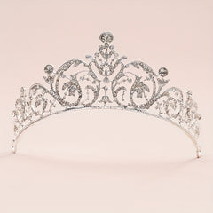 Baroque Style Rhinestone Crown Tiara Wedding Bridal Hair Accessory