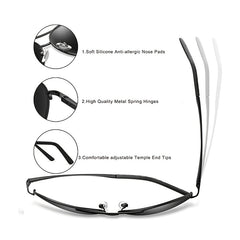 Men's Polka Dot Sunglasses UV400 Protection Metal Frame