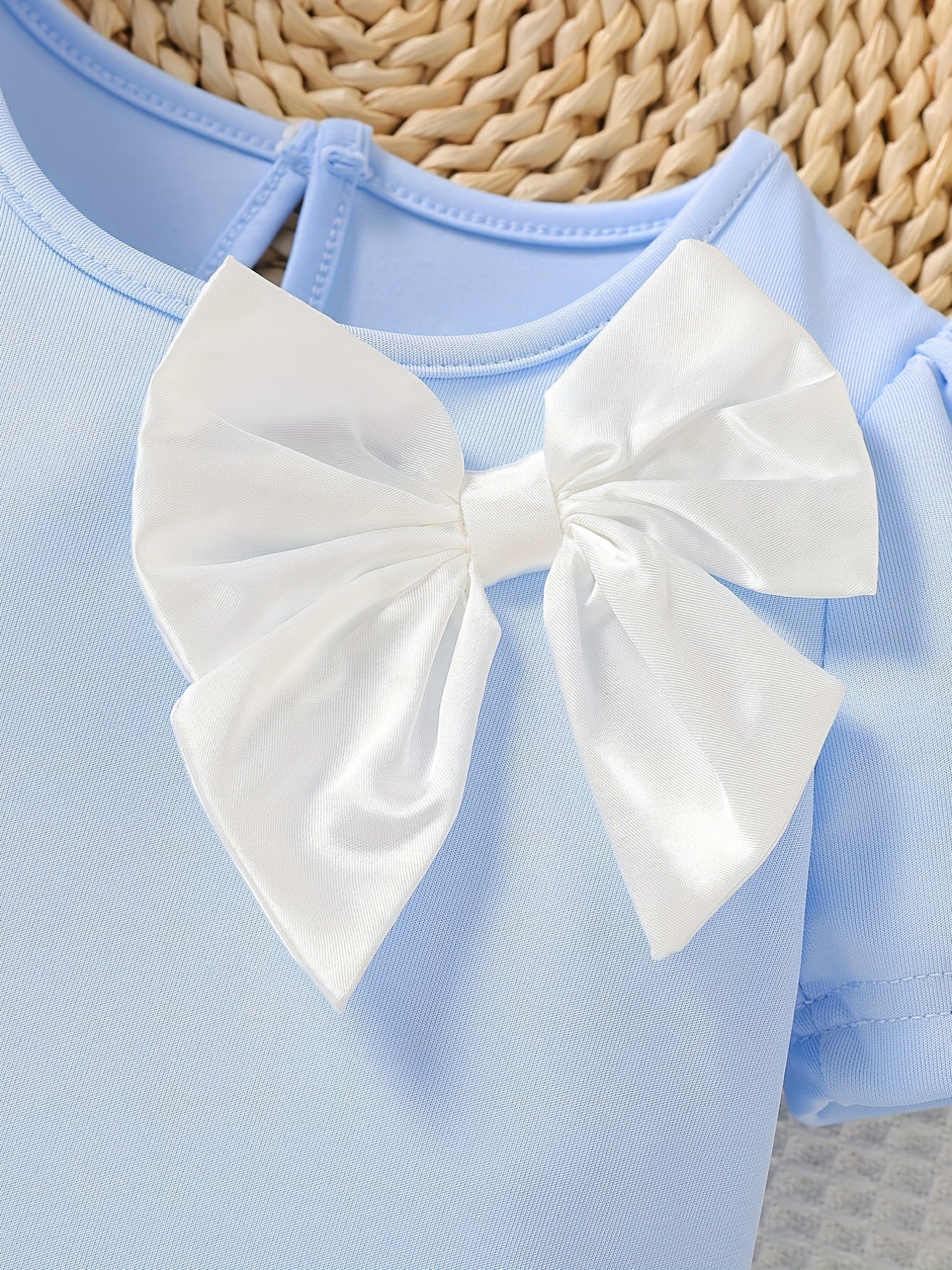 Baby Girls Block Bow Pleated Dress Princess Dress