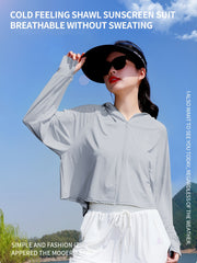 Women's UV Protection Shawl Hooded Clothing for Outdoor Activities
