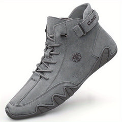Men's Embossed Tiger Logo Lace-up Boots
