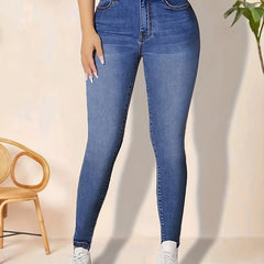 Water Ripple Embossed Skinny Jeans Women's Denim Jeans