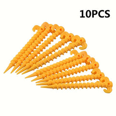10pcs Plastic Ground Nails for Canopy Tent Outdoor Mountaineering Camping