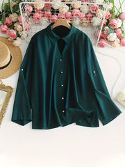 Button Up Long Sleeve Blouse