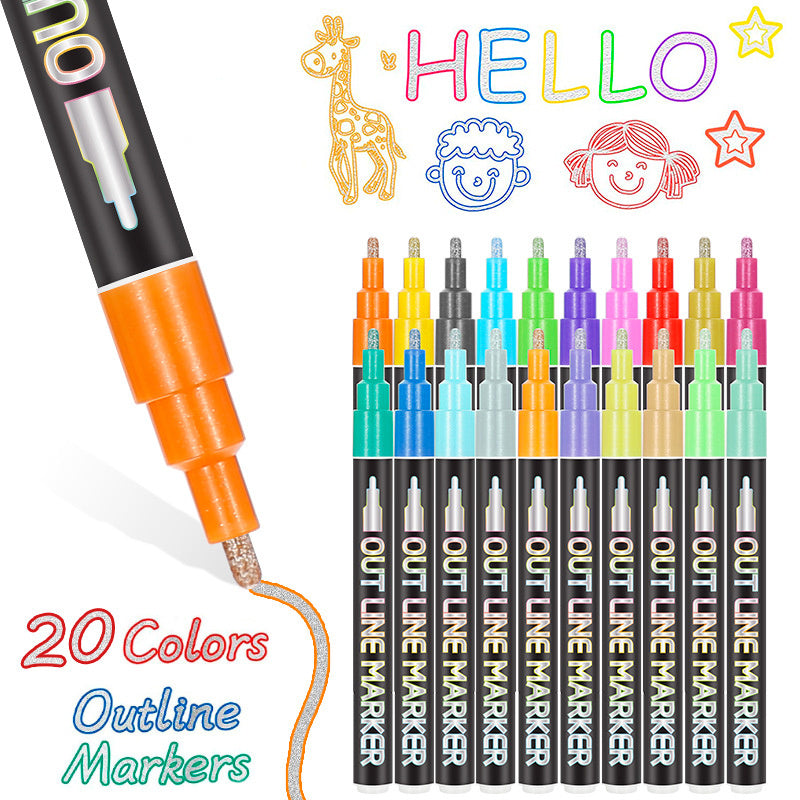 Easter Colors Outline Markers - Set of 8, 12, 20