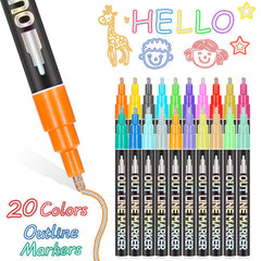 Easter Colors Outline Markers - Set of 8, 12, 20