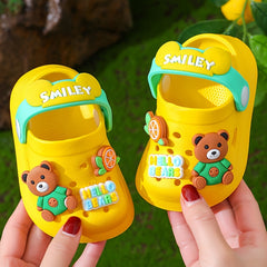 Boys Cartoon Charms Clogs Breathable Lightweight Slippers for Indoor Shower Pool