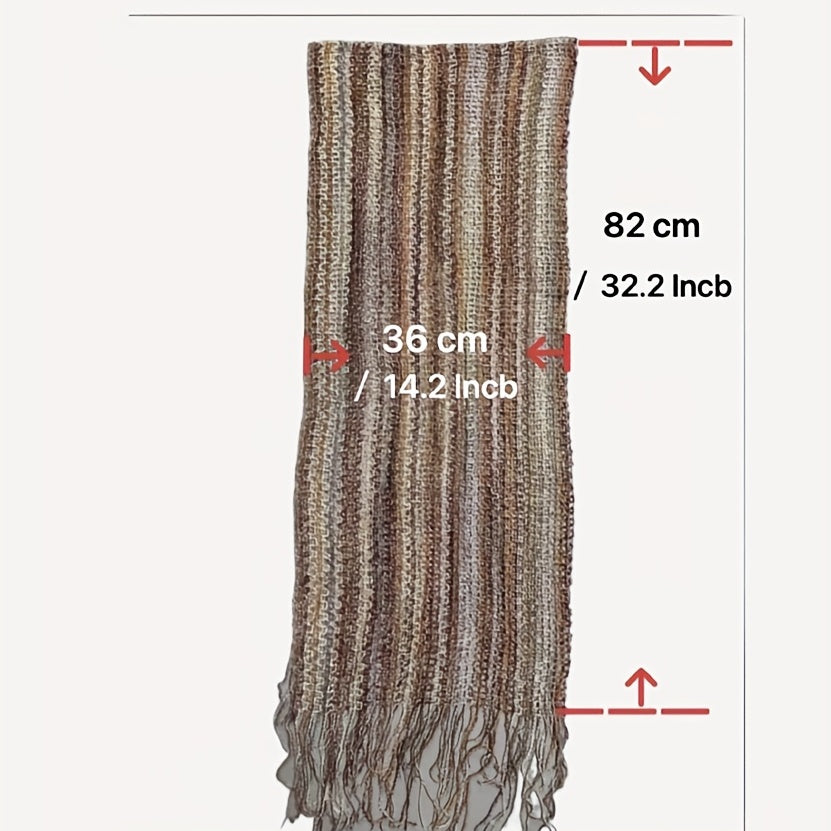 Vintage Tassel Shawl Thin Knitted Wraps Beach Cover Up