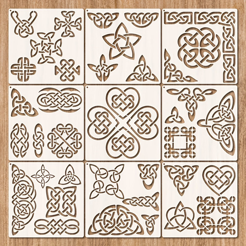 Reusable Triquetra Knot Stencil 19.81x19.81cm Mylar for Crafts
